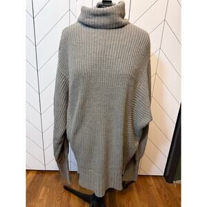Free People Grey Chunky Knit Cowl Neck Sweater